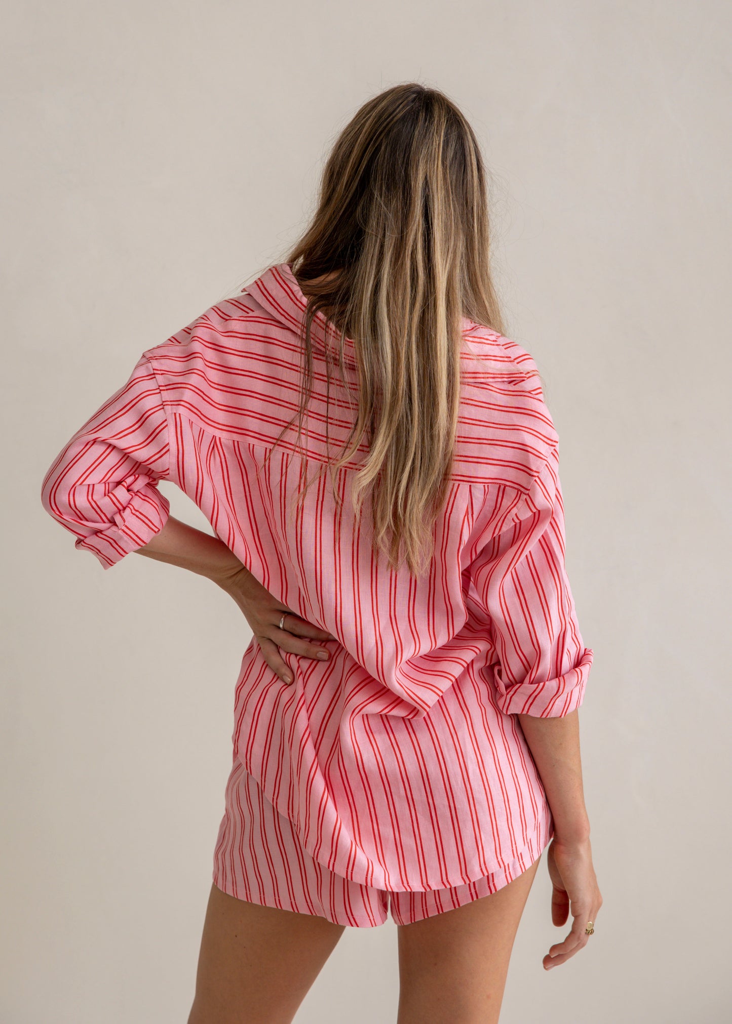 APRIL SET - PINK & RED STRIPE