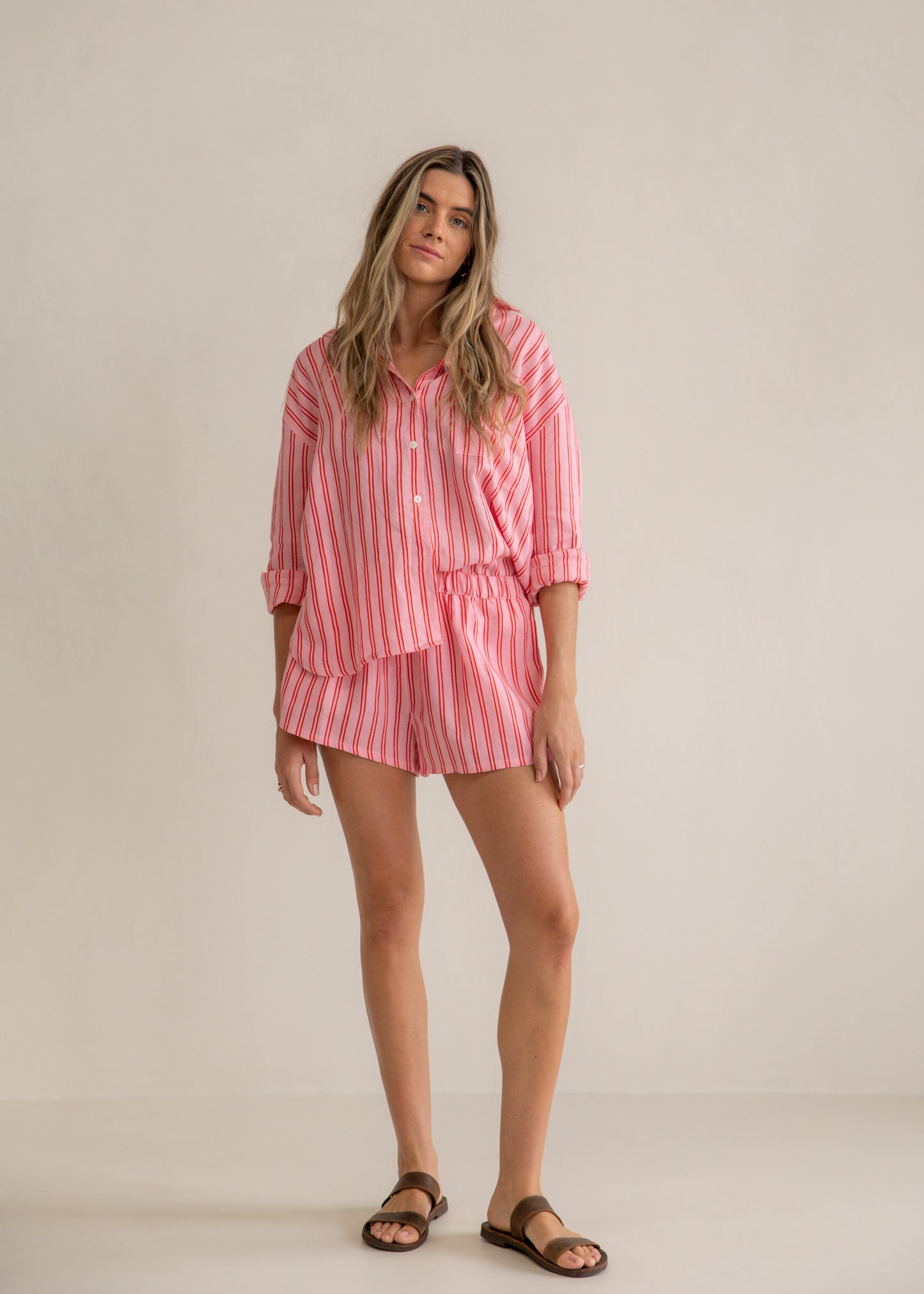 APRIL SET - PINK & RED STRIPE