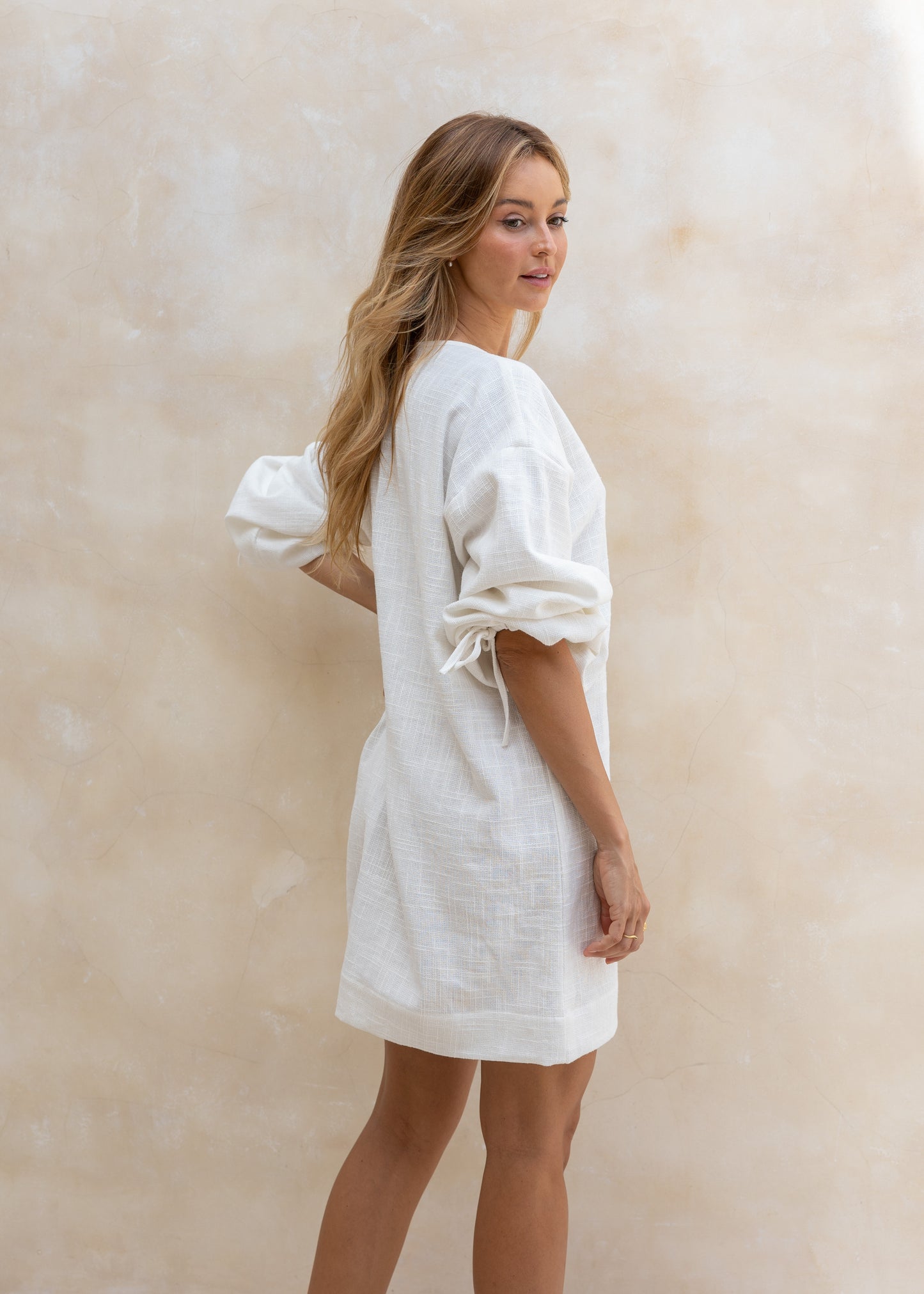 TUNIC DRESS - WHITE TATAMI